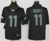 Men Nike Philadelphia Eagles #11 Carson Wentz Impact Limited Black Jerseys