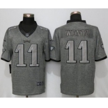 Men Nike Philadelphia Eagles #11 Carson Wentz Stitched Gridiron Gray Limited Jersey