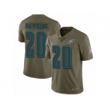 Men Nike Philadelphia Eagles #20 Brian Dawkins Limited Olive 2017 Salute to Service NFL Jersey