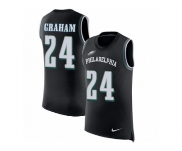 Men Nike Philadelphia Eagles #24 Corey Graham Black Rush Player Name & Number Tank Top NFL Jersey