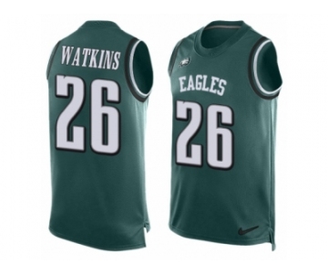 Men Nike Philadelphia Eagles #26 Jaylen Watkins Limited Midnight Green Player Name & Number Tank Top NFL Jersey