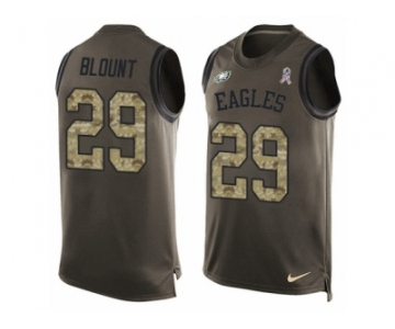 Men Nike Philadelphia Eagles #29 LeGarrette Blount Limited Green Salute to Service Tank Top NFL Jersey