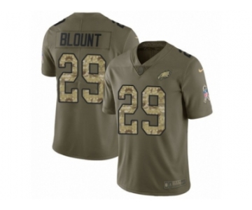 Men Nike Philadelphia Eagles #29 LeGarrette Blount Limited Olive Camo 2017 Salute to Service NFL Jersey