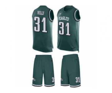 Men Nike Philadelphia Eagles #31 Jalen Mills Limited Midnight Green Tank Top Suit NFL Jersey