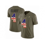 Men Nike Philadelphia Eagles #4 Jake Elliott Limited Olive USA Flag 2017 Salute to Service NFL Jersey