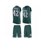 Men Nike Philadelphia Eagles #42 Chris Maragos Limited Midnight Green Tank Top Suit NFL Jersey