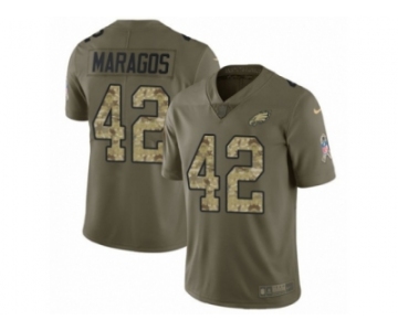 Men Nike Philadelphia Eagles #42 Chris Maragos Limited Olive Camo 2017 Salute to Service NFL Jersey