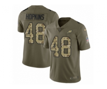 Men Nike Philadelphia Eagles #48 Wes Hopkins Limited Olive Camo 2017 Salute to Service NFL Jersey