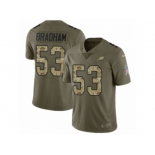 Men Nike Philadelphia Eagles #53 Nigel Bradham Limited Olive Camo 2017 Salute to Service NFL Jersey