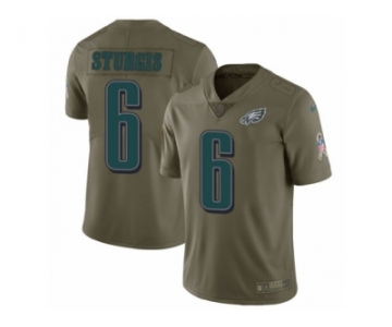 Men Nike Philadelphia Eagles #6 Caleb Sturgis Limited Olive 2017 Salute to Service NFL Jersey