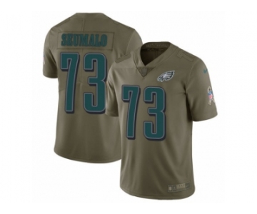 Men Nike Philadelphia Eagles #73 Isaac Seumalo Limited Olive 2017 Salute to Service NFL Jersey