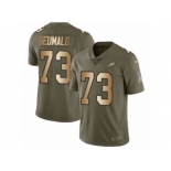 Men Nike Philadelphia Eagles #73 Isaac Seumalo Limited Olive Gold 2017 Salute to Service NFL Jersey