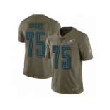 Men Nike Philadelphia Eagles #75 Vinny Curry Limited Olive 2017 Salute to Service NFL Jersey