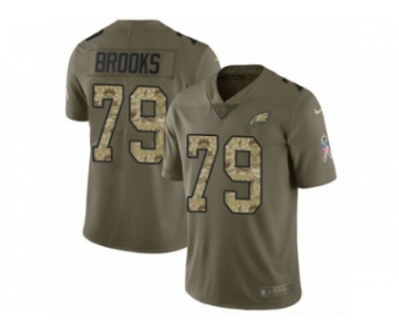 Men Nike Philadelphia Eagles #79 Brandon Brooks Limited Olive Camo 2017 Salute to Service NFL Jersey