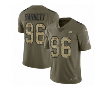 Men Nike Philadelphia Eagles #96 Derek Barnett Limited Olive Camo 2017 Salute to Service NFL Jersey