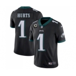 Men's Eagles 2022 #1 Jalen Hurts Black With 2-star C Patch Vapor Untouchable Limited Stitched NFL Jersey