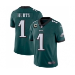 Men's Eagles 2022 #1 Jalen Hurts Green With 2-star C Patch Vapor Untouchable Limited Stitched NFL Jersey