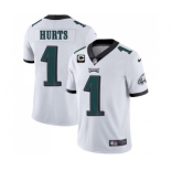 Men's Eagles 2022 #1 Jalen Hurts White With 2-star C Patch Vapor Untouchable Limited Stitched NFL Jersey