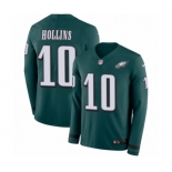 Men's Nike Philadelphia Eagles #10 Mack Hollins Limited Green Therma Long Sleeve NFL Jersey