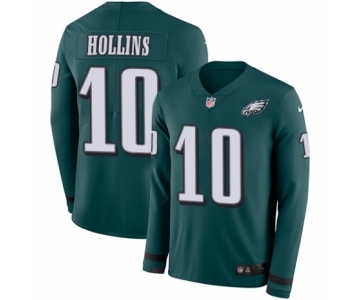 Men's Nike Philadelphia Eagles #10 Mack Hollins Limited Green Therma Long Sleeve NFL Jersey