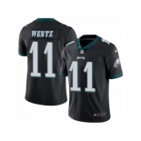 Men's Nike Philadelphia Eagles #11 Carson Wentz Limited Black Rush NFL Jersey