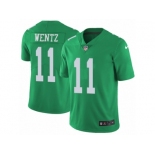 Men's Nike Philadelphia Eagles #11 Carson Wentz Limited Green Rush NFL Jersey