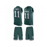 Men's Nike Philadelphia Eagles #11 Carson Wentz Limited Midnight Green Tank Top Suit NFL Jersey