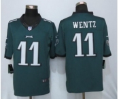 Men's Nike Philadelphia Eagles #11 Carson Wentz Limited Midnight Green Team Color NFL Jersey[Wentz]