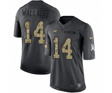 Men's Nike Philadelphia Eagles #14 Mike Wallace Limited Black 2016 Salute to Service NFL Jersey