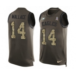 Men's Nike Philadelphia Eagles #14 Mike Wallace Limited Green Salute to Service Tank Top NFL Jersey