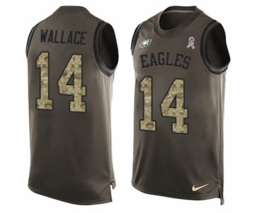 Men's Nike Philadelphia Eagles #14 Mike Wallace Limited Green Salute to Service Tank Top NFL Jersey