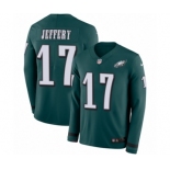 Men's Nike Philadelphia Eagles #17 Alshon Jeffery Limited Green Therma Long Sleeve NFL Jersey