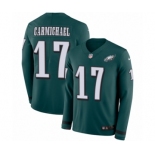 Men's Nike Philadelphia Eagles #17 Harold Carmichael Limited Green Therma Long Sleeve NFL Jersey