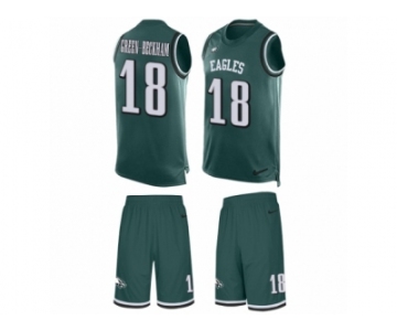 Men's Nike Philadelphia Eagles #18 Dorial Green-Beckham Limited Midnight Green Tank Top Suit NFL Jersey