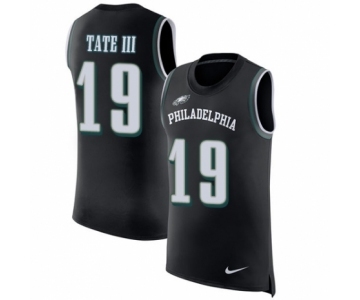 Men's Nike Philadelphia Eagles #19 Golden Tate III Black Rush Player Name & Number Tank Top NFL Jersey