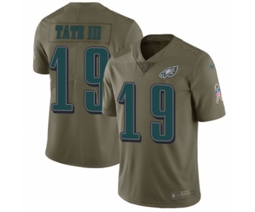 Men's Nike Philadelphia Eagles #19 Golden Tate III Limited Olive 2017 Salute to Service NFL Jersey