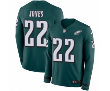 Men's Nike Philadelphia Eagles #22 Sidney Jones Limited Green Therma Long Sleeve NFL Jersey