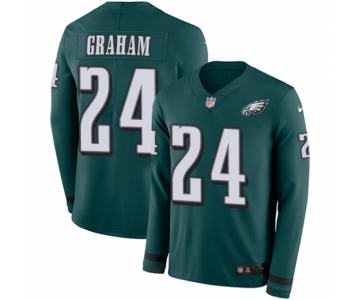 Men's Nike Philadelphia Eagles #24 Corey Graham Limited Green Therma Long Sleeve NFL Jersey