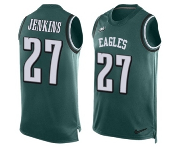 Men's Nike Philadelphia Eagles #27 Malcolm Jenkins Limited Midnight Green Player Name & Number Tank Top NFL Jersey