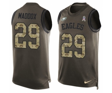 Men's Nike Philadelphia Eagles #29 Avonte Maddox Limited Green Salute to Service Tank Top NFL Jersey