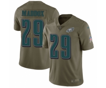 Men's Nike Philadelphia Eagles #29 Avonte Maddox Limited Olive 2017 Salute to Service NFL Jersey