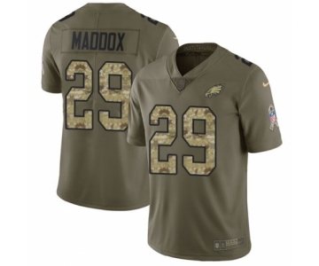 Men's Nike Philadelphia Eagles #29 Avonte Maddox Limited Olive Camo 2017 Salute to Service NFL Jersey