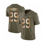 Men's Nike Philadelphia Eagles #29 Avonte Maddox Limited Olive Gold 2017 Salute to Service NFL Jersey