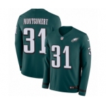 Men's Nike Philadelphia Eagles #31 Wilbert Montgomery Limited Green Therma Long Sleeve NFL Jersey