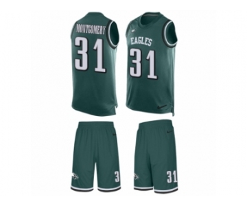 Men's Nike Philadelphia Eagles #31 Wilbert Montgomery Limited Midnight Green Tank Top Suit NFL Jersey