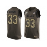 Men's Nike Philadelphia Eagles #33 Ron Brooks Limited Green Salute to Service Tank Top NFL Jersey