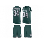 Men's Nike Philadelphia Eagles #34 Donnel Pumphrey Limited Midnight Green Tank Top Suit NFL Jersey