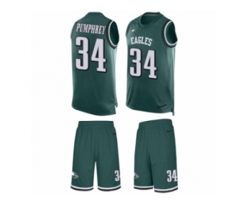 Men's Nike Philadelphia Eagles #34 Donnel Pumphrey Limited Midnight Green Tank Top Suit NFL Jersey