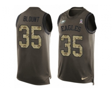 Men's Nike Philadelphia Eagles #35 LeGarrette Blount Limited Green Salute to Service Tank Top NFL Jersey