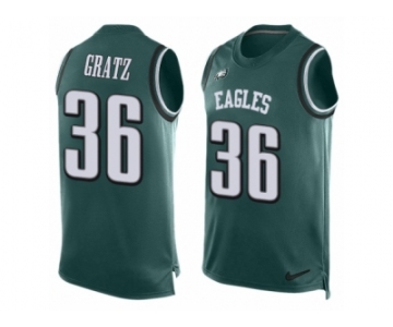 Men's Nike Philadelphia Eagles #36 Dwayne Gratz Limited Midnight Green Player Name & Number Tank Top NFL Jersey